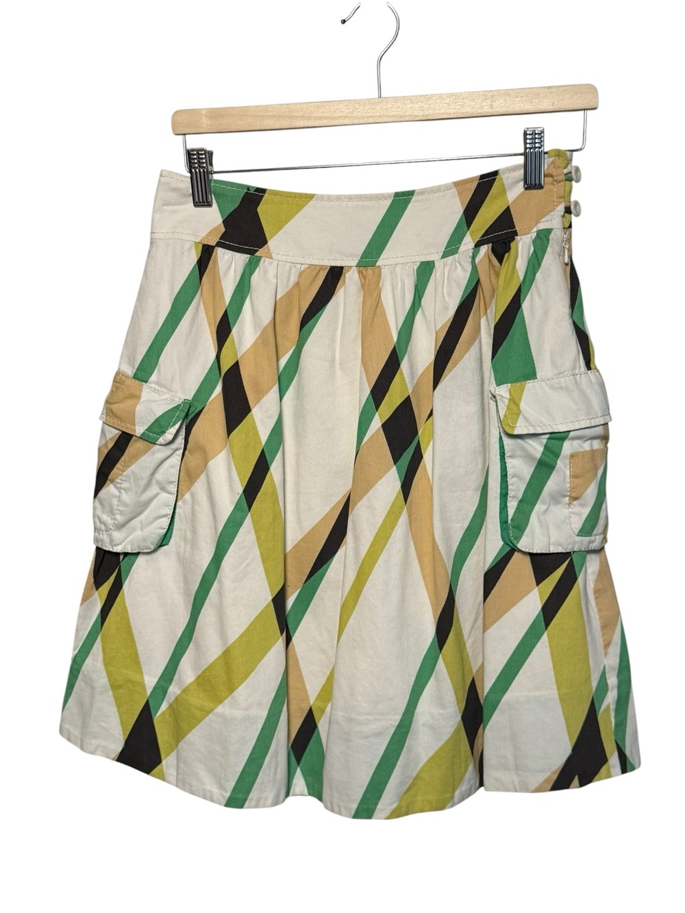 Anthropologie Northern Lights by Fei A-line skirt geometric cargo pockets Size 2